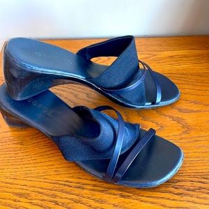 Navy Wedge Sandal